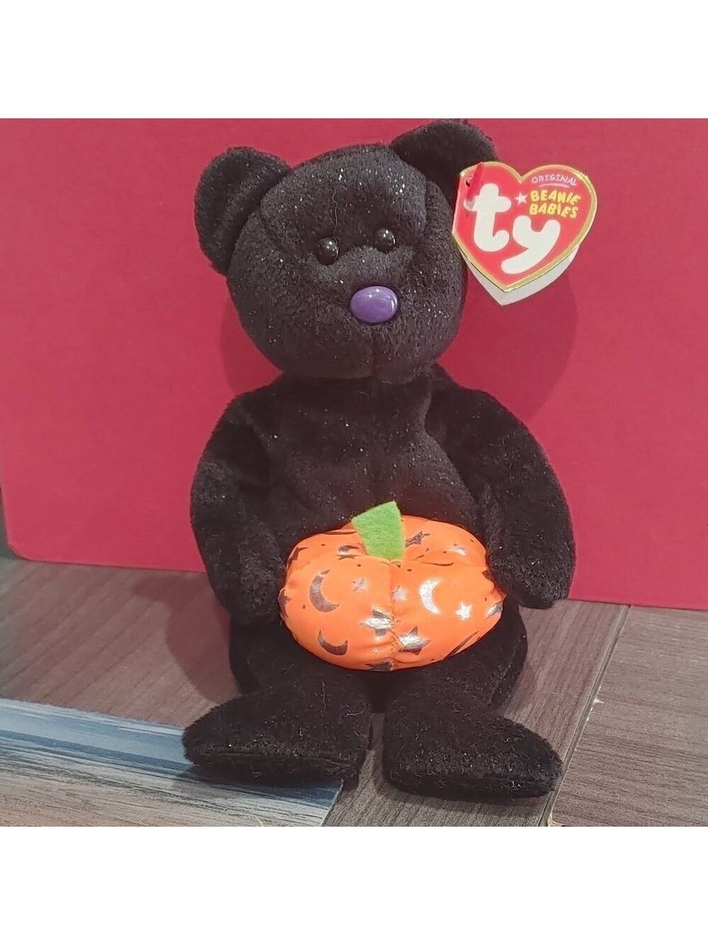 TY Beanie Babies Haunting Bear Black Plush Stuffed Animal Toy